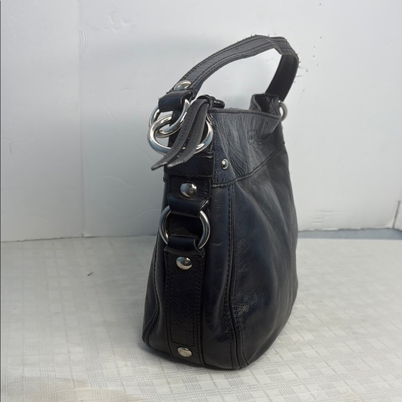 Coach Black Leather Zoe Hobo Shoulder Bag with Silver Hardware - Picture 4 of 9